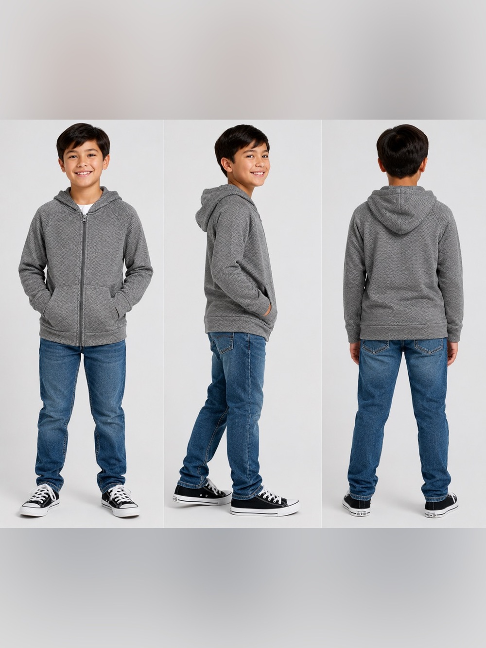 C9 by CHAMPIONS Kids Gray Hooded Zip-Up Sweatshirt